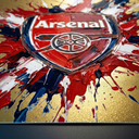 24K Gold Art Print – Arsenal Crest Abstract